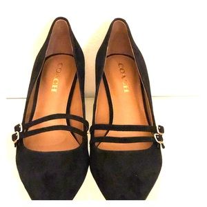 Brand New Coach Kitten Heels black velvet